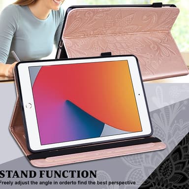 SKALO iPad 10.2 Mandala Suojakotelo - Ruusukulta