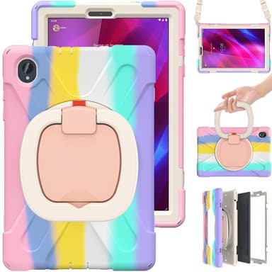 SKALO Lenovo Tab M10 FHD Plus 10.3"" Extra Shock Resistant Armor Rengas kuori olkahihnalla - Rainbow