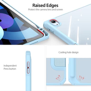 DUX DUCIS iPad Air (2020/2022) TOBY Series Trifold Suojakotelo - Turkoosi