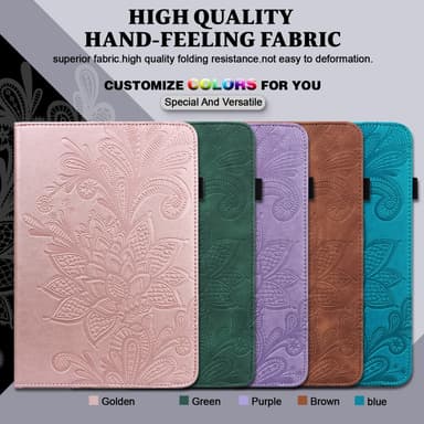 SKALO iPad 10.2 Mandala Suojakotelo - Ruusukulta