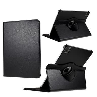 SKALO iPad Pro 12.9 (Gen 4/5/6) 360 Litchi Suojakotelo - Musta