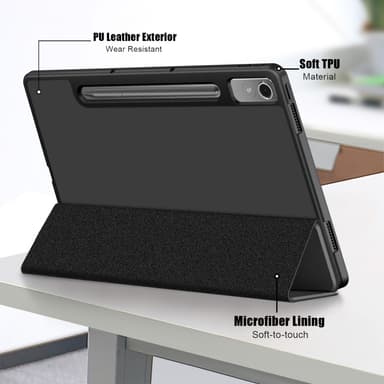 SKALO Lenovo Tab P12 Trifold Suojakotelo - Musta