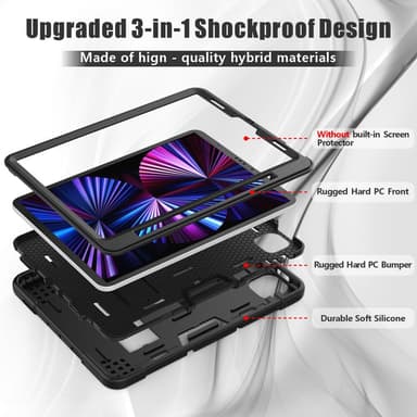 SKALO iPad Pro 11"" Extra Shockproof Armor Iskunkestävä kuori - Musta