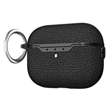 SKALO AirPods Pro 2 Litchi suojakuori avainrengas - Musta