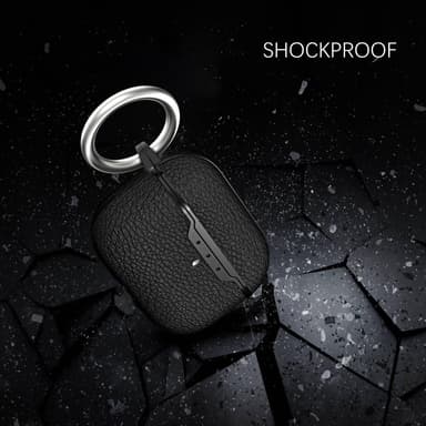 SKALO AirPods Pro 2 Litchi suojakuori avainrengas - Musta