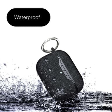 SKALO AirPods Pro 2 Litchi suojakuori avainrengas - Musta