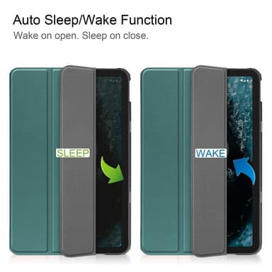 SKALO Nokia T20 Trifold Suojakotelo - Vihreä