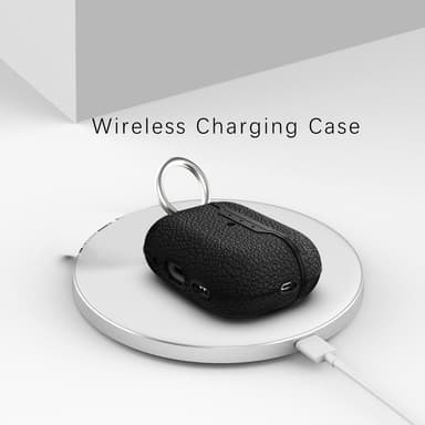 SKALO AirPods Pro 2 Litchi suojakuori avainrengas - Musta