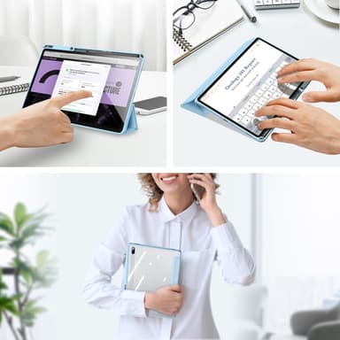 DUX DUCIS Samsung Tab S7+/S7 FE/S8+ TOBY Series Trifold Suojakotelo - Turkoosi