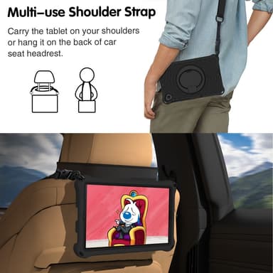 SKALO Lenovo Tab M10 FHD Plus 10.3"" Extra Shock Resistant Armor Spider Mesh kuori olkahihnalla - Musta