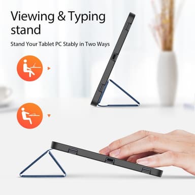 DUX DUCIS Samsung Tab S7+/S7 FE/S8+ DOMO Series Trifold Suojakotelo - Sininen