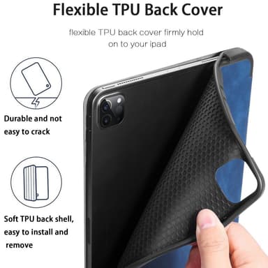 DG MING iPad Pro 11"" See Series Trifold Suojakotelo - Sininen