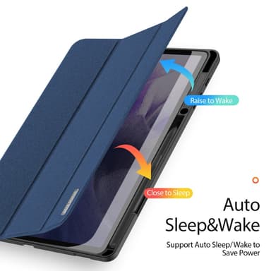 DUX DUCIS Samsung Tab S7+/S7 FE/S8+ DOMO Series Trifold Suojakotelo - Sininen