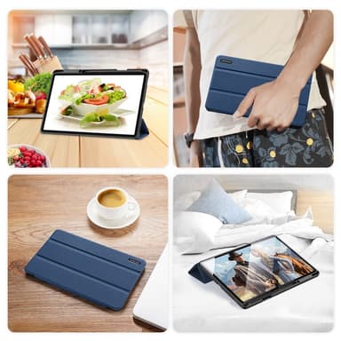 DUX DUCIS Samsung Tab S7+/S7 FE/S8+ DOMO Series Trifold Suojakotelo - Sininen