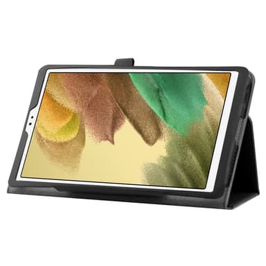 SKALO Samsung Tab A7 Lite Duofold Litchi Suojakotelo - Musta