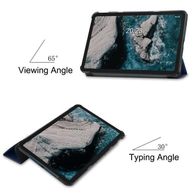 SKALO Nokia T20 Trifold Suojakotelo - Tummansininen