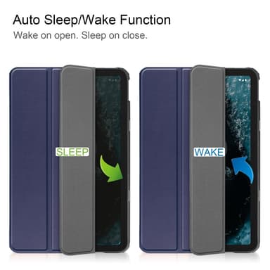 SKALO Nokia T20 Trifold Suojakotelo - Tummansininen