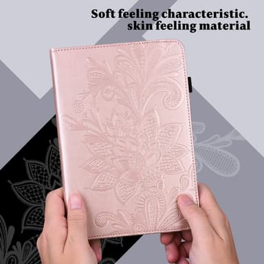 SKALO Samsung Tab S8 Mandala Suojakotelo - Ruusukulta