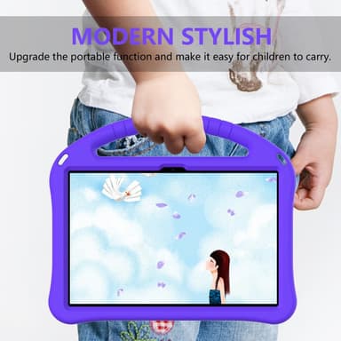 SKALO Lenovo Tab M10 (Gen 3) Lapsikuori kahvalla ja jalustalla - Violetti
