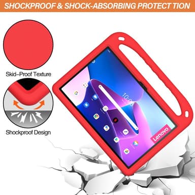 SKALO Lenovo Tab P11 Gen 2 Lapsikuori kahvalla ja jalustalla - Punainen