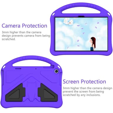 SKALO Lenovo Tab M10 (Gen 3) Lapsikuori kahvalla ja jalustalla - Violetti