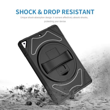 SKALO iPad 10.2 Shock Resistant Armor Silicone Kuori  - Musta