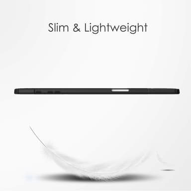 SKALO Samsung Tab S6 Lite Trifold Suojakotelo läpinäkyvällä taustapaperilla - Musta