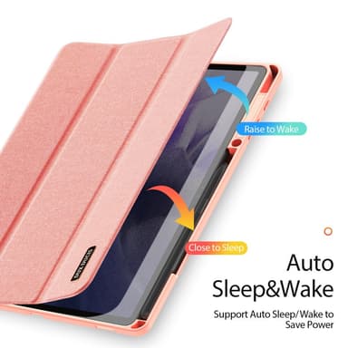 DUX DUCIS Samsung Tab S7+/S7 FE/S8+ DOMO Series Trifold Suojakotelo - Pinkki