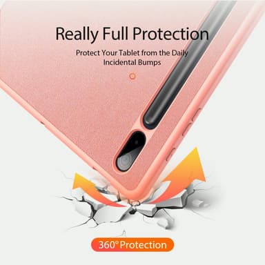 DUX DUCIS Samsung Tab S7+/S7 FE/S8+ DOMO Series Trifold Suojakotelo - Pinkki