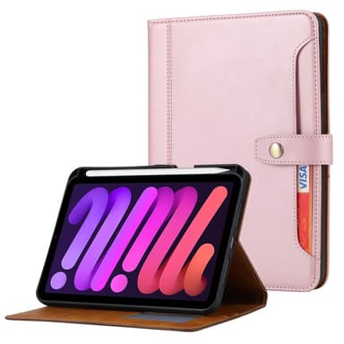 SKALO iPad 10.9 (2022) PU-nahkainen lompakkokotelo, jossa on kynäosasto - Pinkki
