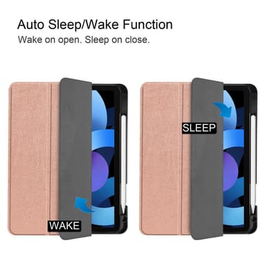 SKALO iPad Air (2020/2022) Trifold Suojakotelo - Ruusukulta