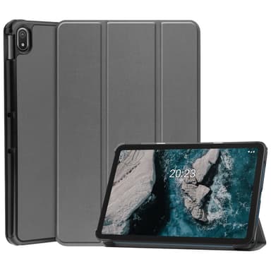 SKALO Nokia T20 Trifold Suojakotelo - Harmaa