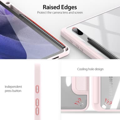 DUX DUCIS Samsung Tab S7+/S7 FE/S8+ TOBY Series Trifold Suojakotelo - Pinkki