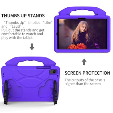 SKALO Samsung Tab A8 10.5 (2021/2022) Thumb Up Lasten Suojakotelo- Violetti