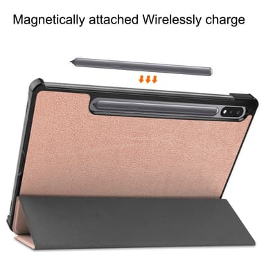 SKALO Samsung Tab S8 Trifold Suojakotelo - Ruusukulta