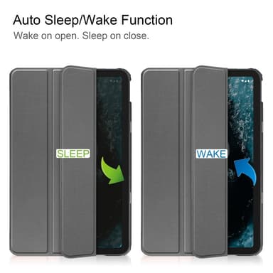 SKALO Nokia T20 Trifold Suojakotelo - Harmaa
