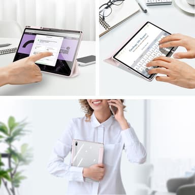 DUX DUCIS Samsung Tab S7+/S7 FE/S8+ TOBY Series Trifold Suojakotelo - Pinkki