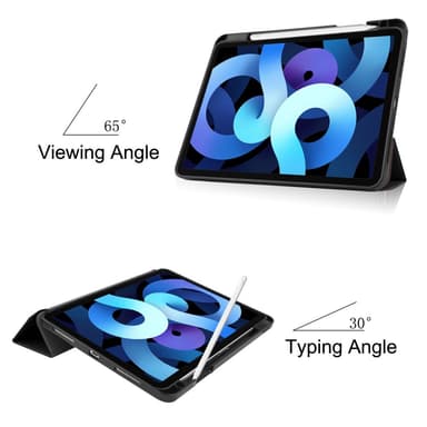 SKALO iPad Air (2020/2022) Trifold Suojakotelo - Musta