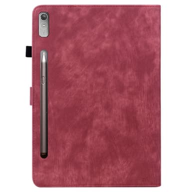 SKALO Lenovo Tab P12 Cute Tiger PU-nahkainen Lompakkokotelo - Punainen