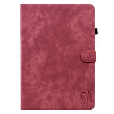 SKALO Lenovo Tab P12 Cute Tiger PU-nahkainen Lompakkokotelo - Punainen