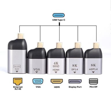 NÖRDIC USBC–HDMI 2.0 -sovitin, 4K 60 Hz tuki HDCP1.4 ja 2.2, Space Grey, alumiinia
