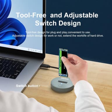 Maiwo USB-C 3.2 -telakointiasema NVMe/SATA M.2 SSD 10Gbps:lle