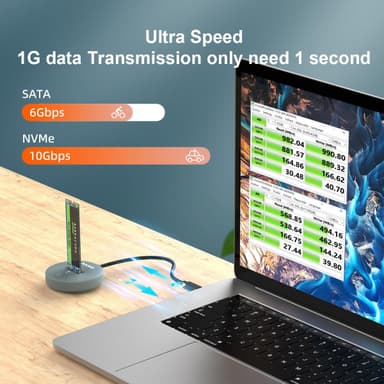 Maiwo USB-C 3.2 -telakointiasema NVMe/SATA M.2 SSD 10Gbps:lle