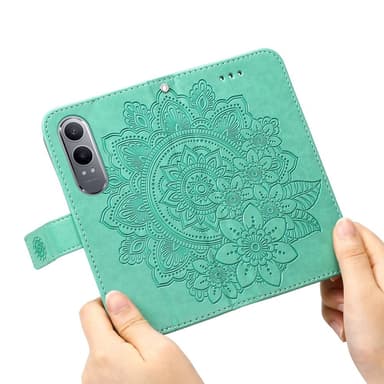 SKALO OnePlus Nord CE4 Lite 5G Mandala lompakkokotelo - Turkoosi