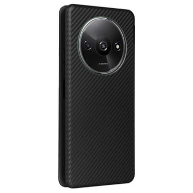 SKALO Xiaomi Redmi A3 Carbon Fiber Lompakkokotelo - Musta