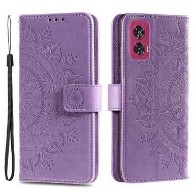 SKALO Motorola Edge 50 Fusion Mandala lompakkokotelo - Violetti