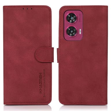 SKALO Motorola Edge 50 Fusion KHAZNEH Lompakkokotelo PU-nahasta - Punainen