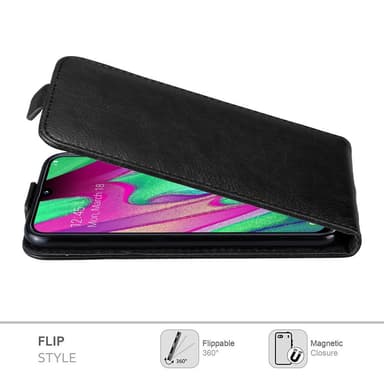 Samsung Galaxy A40 Suojakuori Lompakkokotelo (Musta)