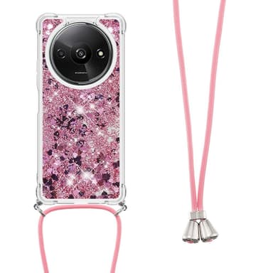 SKALO Xiaomi Redmi A3 Juoksuhiekka Glitter Mobile kaulapanta - Ruusukulta
