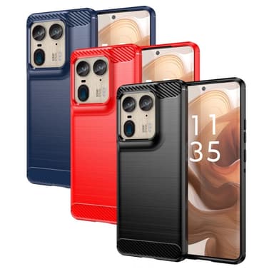 SKALO Motorola Edge 50 Ultra Armor Carbon Iskunkestävä TPU suojakuori - Sininen